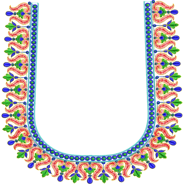 Blouse Design No :MSM - 416 - Simple Border, U Shape