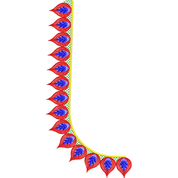 Blouse Design No :MSM - 417 - Simple Border, U Shape