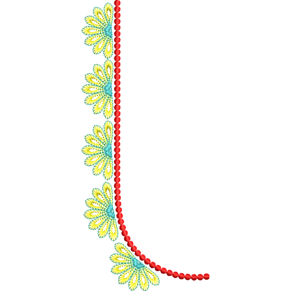 Blouse Design No :MSM - 419 - Simple Border, U Shape