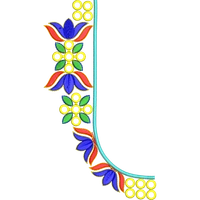 Blouse Design No :MSM - 422 - Mirror Work, Simple Border, Pot Neck
