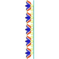 Blouse Design No :MSM - 422 - Mirror Work, Simple Border, Pot Neck