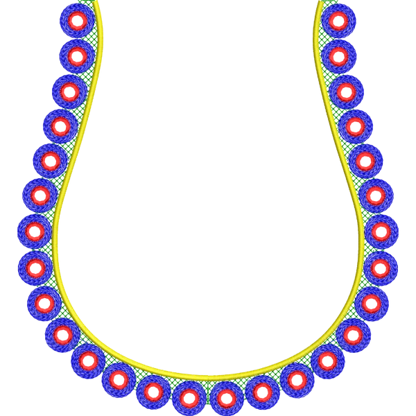 Blouse Design No :MSM - 423 - Mirror Work, Simple Border, Pot Neck
