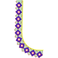 Blouse Design No :MSM - 424 - Mirror Work, Simple Border, Pot Neck