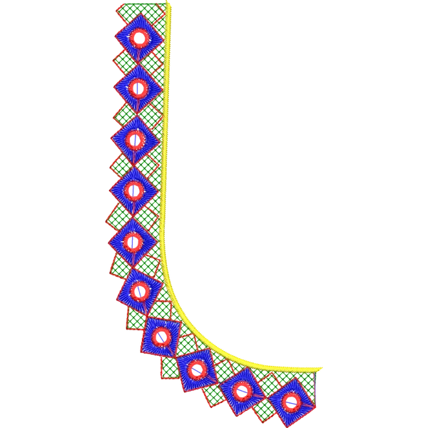 Blouse Design No :MSM - 424 - Mirror Work, Simple Border, Pot Neck