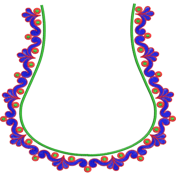 Blouse Design No :MSM - 425 - Simple Border, Pot Neck