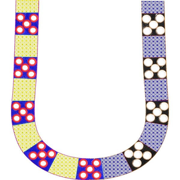 Blouse Design No :MSM - 427 - Mirror Work, Simple Border, U Shape