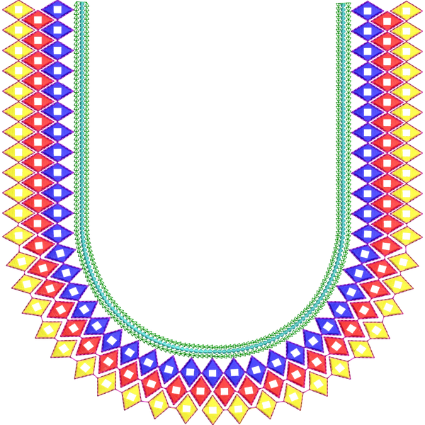 Blouse Design No :MSM - 428 - Mirror Work, Simple Border, U Shape