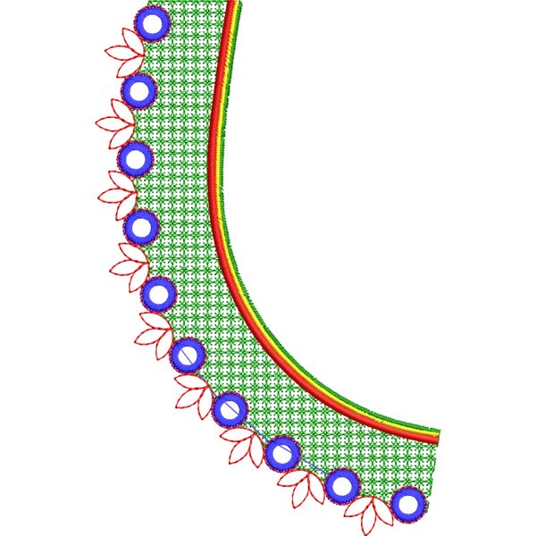 Blouse Design No :MSM - 437 - Mirror Work, Simple Border, Pot Neck