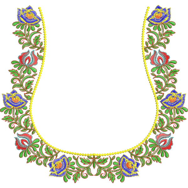 Blouse Design No :MSM - 439 - Simple Border, Pot Neck