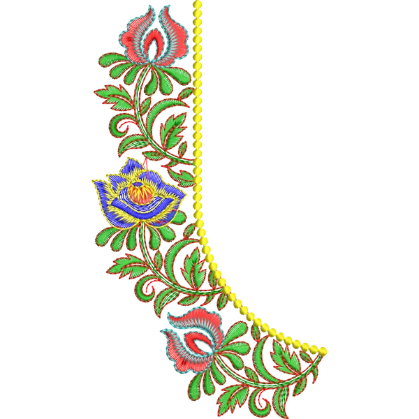 Blouse Design No :MSM - 439 - Simple Border, Pot Neck