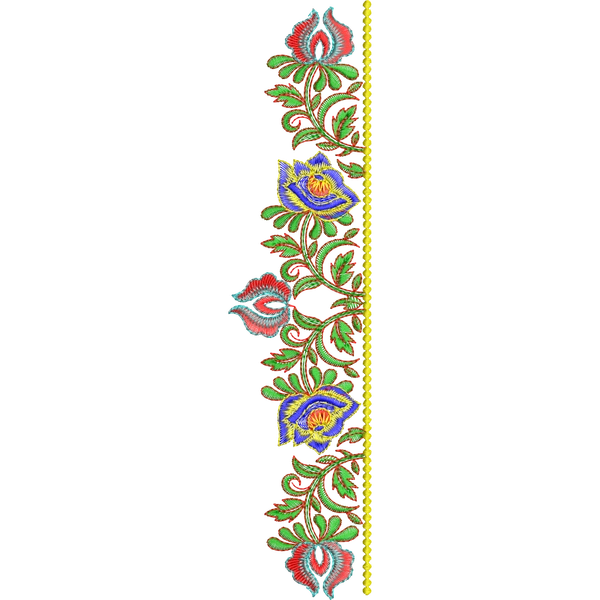 Blouse Design No :MSM - 439 - Simple Border, Pot Neck