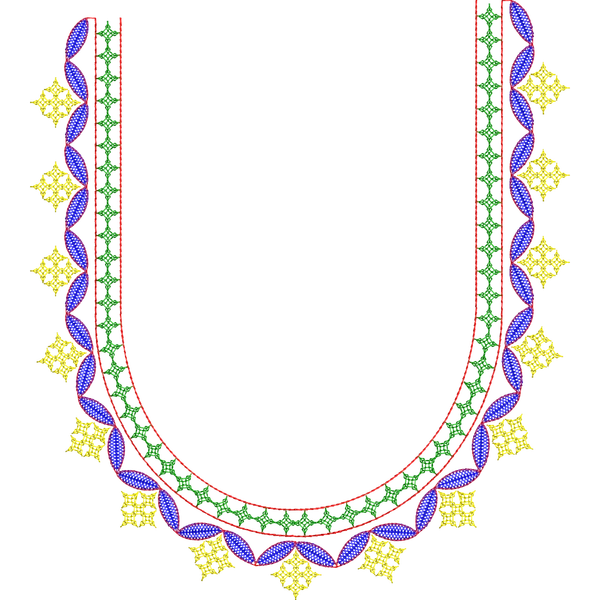 Blouse Design No :MSM - 448 - Kutch Work, Simple Border, U Shape