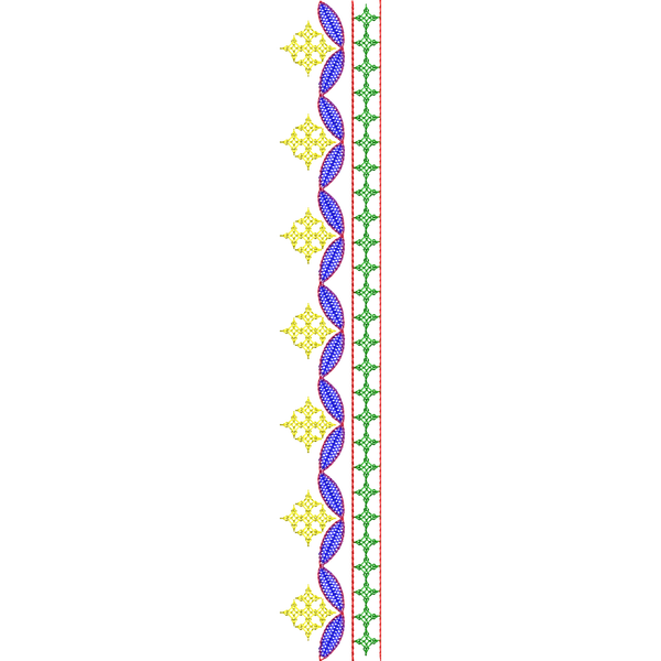 Blouse Design No :MSM - 448 - Kutch Work, Simple Border, U Shape