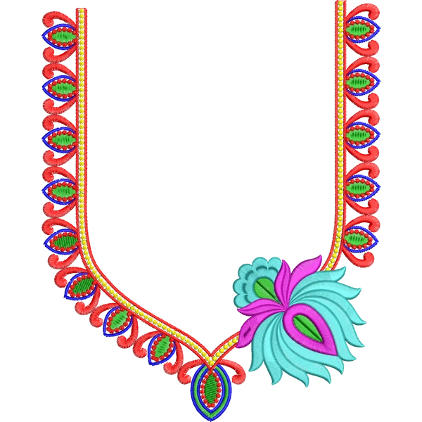 Blouse Design No :MSM - 449 - Border With Butta, Sweat Heart