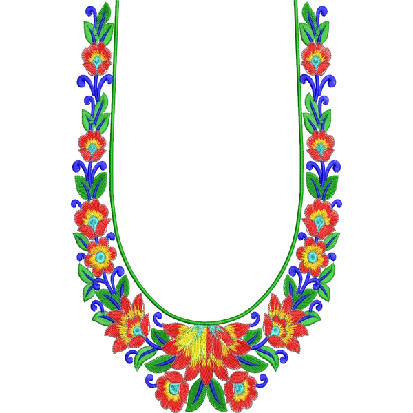 Blouse Design No :MSM - 456 - Border With Butta, U Shape
