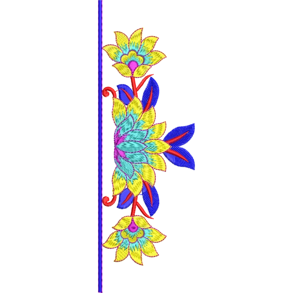 Blouse Design No :MSM - 456 - Border With Butta, U Shape