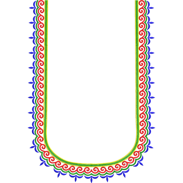Blouse Design No :MSM - 458 - Simple Border, U Shape