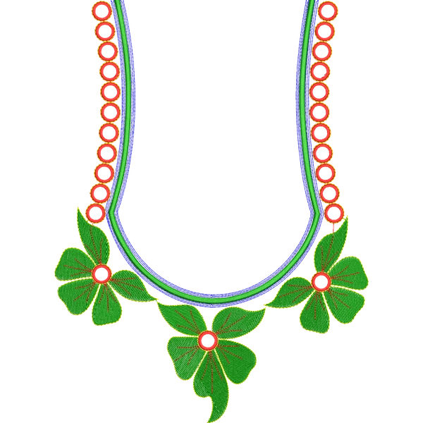 Blouse Design No :MSM - 468 - Mirror Work, Simple Border, Pot Neck
