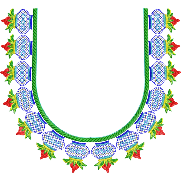Blouse Design No :MSM - 469 - Simple Border, U Shape