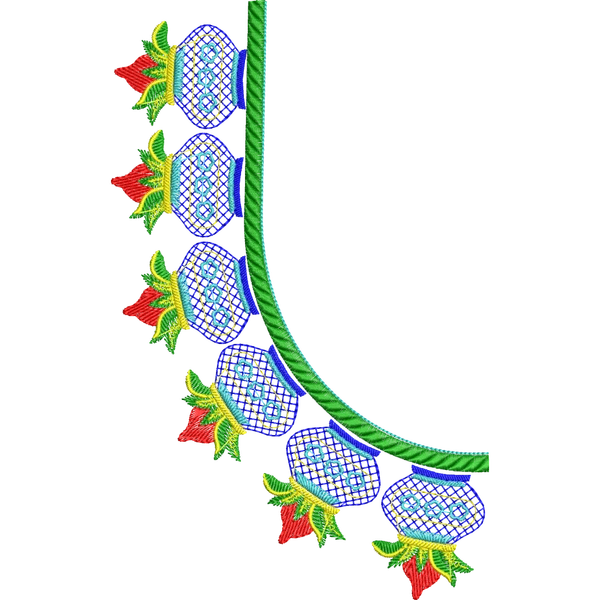 Blouse Design No :MSM - 469 - Simple Border, U Shape
