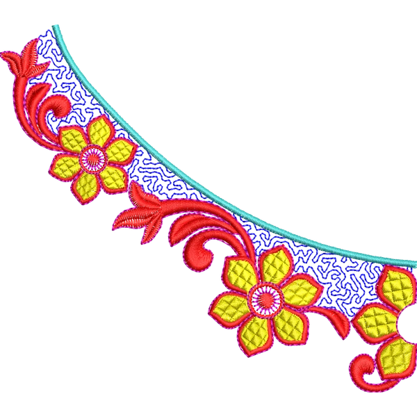 Blouse Design No :MSM - 470 - Border With Butta, Boat Neck