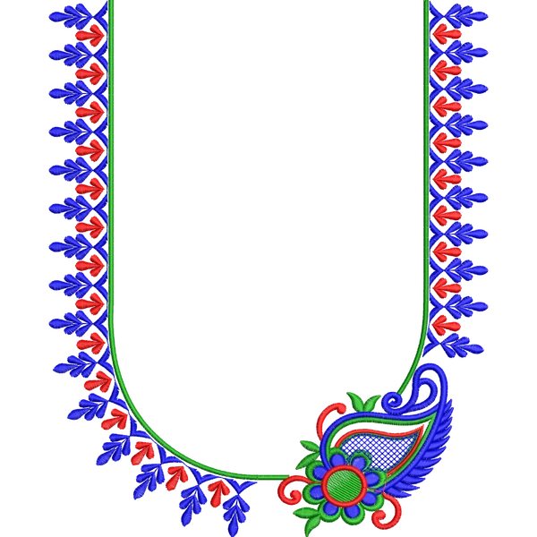 Blouse Design No :MSM - 476 - Simple Border, U Shape