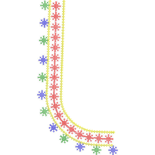 Blouse Design No :MSM - 485 - Kutch Work, Simple Border, U Shape