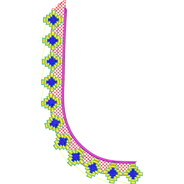 Blouse Design No :MSM - 486 - Simple Border, U Shape