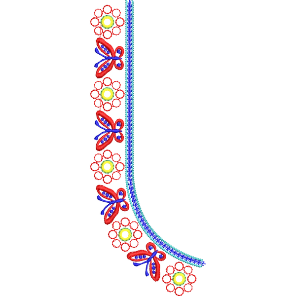 Blouse Design No :MSM - 491 - U Shape, Mirror Work, Simple Border