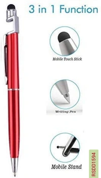 RSDD1594 3 IN 1 BALLPOINT FUNCTION STYLUS PEN WITH MOBILE STAND