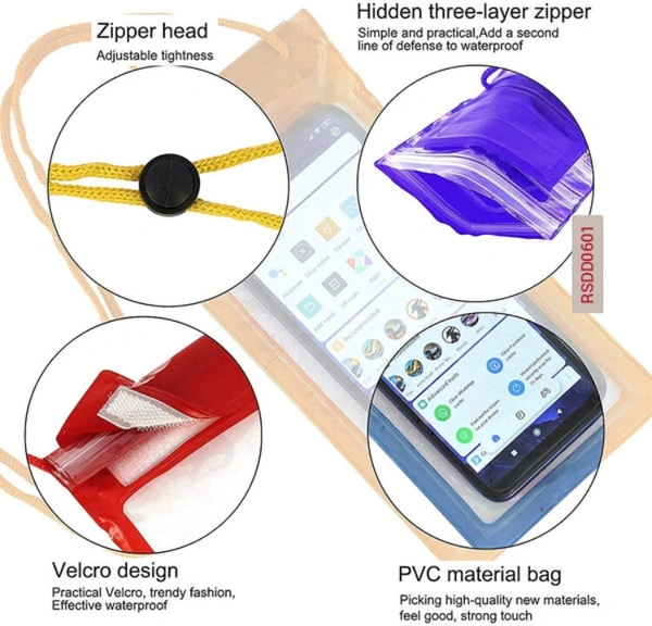RSDD0601 WATERPROOF MOBILE POUCH (6.2 INCH , RANDOM COLOUR)
