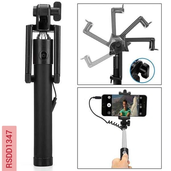 RSDD1347 SELFIE STICKS BOX WITH AUX WIRE FOR ALL SMART PHONES
