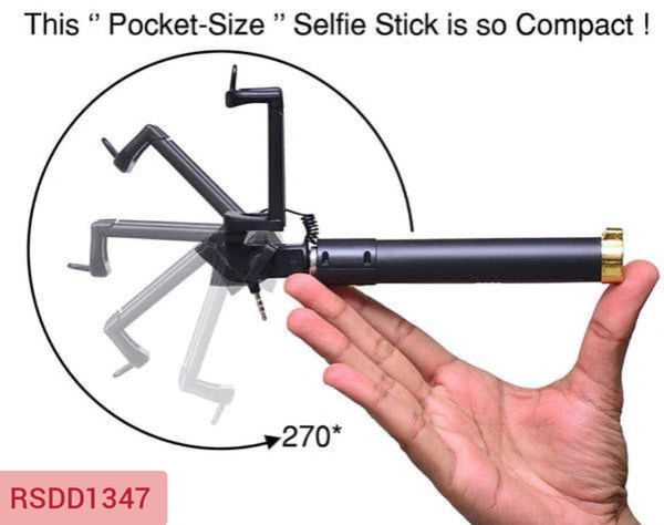 RSDD1347 SELFIE STICKS BOX WITH AUX WIRE FOR ALL SMART PHONES