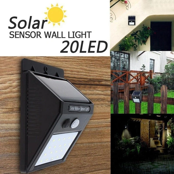 RSDD6608 WHITE SOLAR WIRELESS SECURITY MOTION SENSOR LED NIGHT LIGHT FOR HOME OUTDOOR/GARDEN WALL