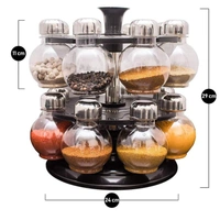 RSDD0069 MULTIPURPOSE REVOLVING PLASTIC SPICE RACK SET (16PCS)