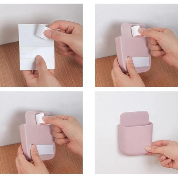 RSDD1374 Wall Mounted Storage Case with Mobile Phone Charging Port Plug Holder - Pack of 4 Pcs