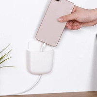RSDD1374 Wall Mounted Storage Case with Mobile Phone Charging Port Plug Holder - Pack of 4 Pcs