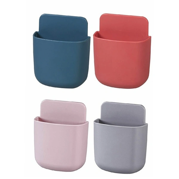 RSDD1374 Wall Mounted Storage Case with Mobile Phone Charging Port Plug Holder - Pack of 4 Pcs
