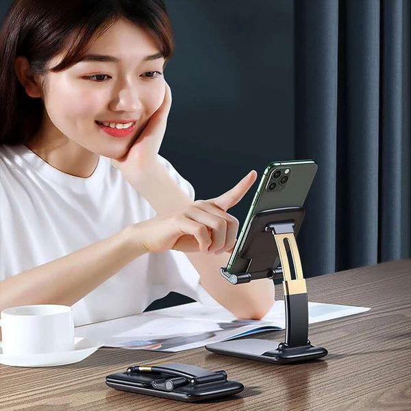 RSDD1286 Phone Holder for Table, Foldable Universal Mobile Stand for Desk