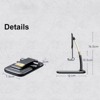 RSDD1286 Phone Holder for Table, Foldable Universal Mobile Stand for Desk