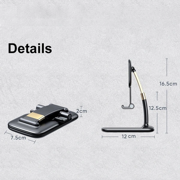 RSDD1286 Phone Holder for Table, Foldable Universal Mobile Stand for Desk