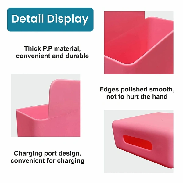 RSDD6486 Wall Mounted Storage Case with Mobile Phone Charging Holder (4 Pcs)