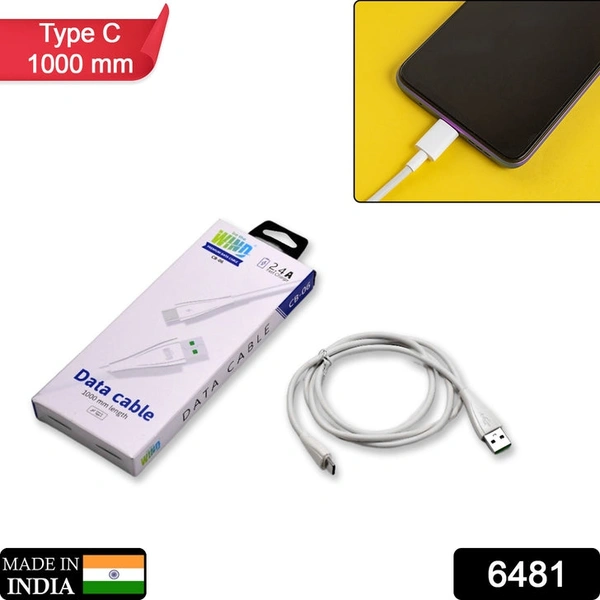 RSDD6481 Type C data cable with 2.4Amp Rapid Charging (1000mm)