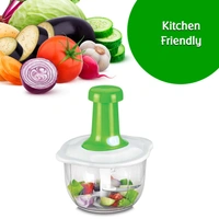 RSDD2464 Hand Press Fruits and Vegetable 2 in 1 Push Chopper for Kitchen, 3 Sharp Stainless Steel Blades (1600Ml)