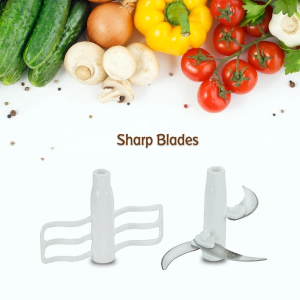 RSDD2464 Hand Press Fruits and Vegetable 2 in 1 Push Chopper for Kitchen, 3 Sharp Stainless Steel Blades (1600Ml)