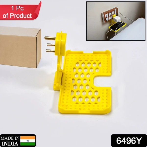 RSDD6496Y Multi-Purpose Wall Holder Stand for Charging Mobile Just Fit in Socket and Hang (Yellow)