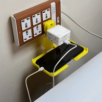 RSDD6496Y Multi-Purpose Wall Holder Stand for Charging Mobile Just Fit in Socket and Hang (Yellow)