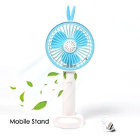 RSDD7606 MINI PORTABLE HAND FAN USB RECHARGEABLE FAN WITH LED LIGHT FAN FOR INDOOR AND OUTDOOR USE BY WOMEN AND MEN TABLE STANDING STAND INCLUDED