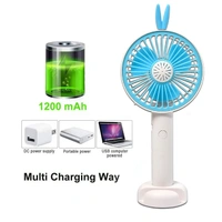 RSDD7606 MINI PORTABLE HAND FAN USB RECHARGEABLE FAN WITH LED LIGHT FAN FOR INDOOR AND OUTDOOR USE BY WOMEN AND MEN TABLE STANDING STAND INCLUDED