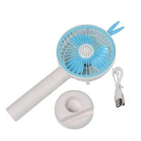 RSDD7606 MINI PORTABLE HAND FAN USB RECHARGEABLE FAN WITH LED LIGHT FAN FOR INDOOR AND OUTDOOR USE BY WOMEN AND MEN TABLE STANDING STAND INCLUDED